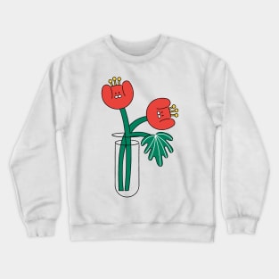 Dog Flower Red Rose Puppy Woof Crewneck Sweatshirt